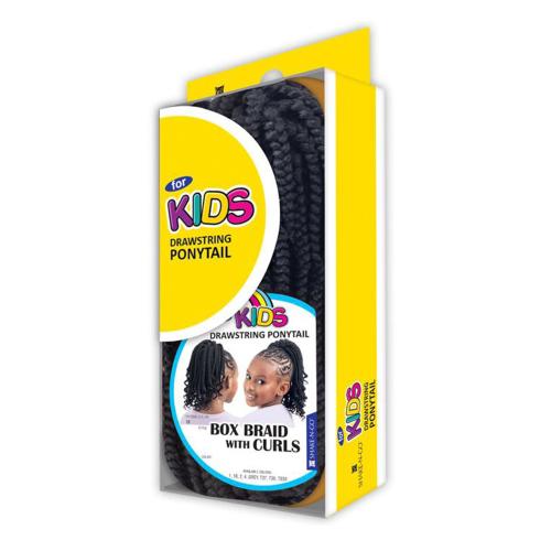 Shake-N-Go Drawstring Ponytail For Kids Box Braid With Curls