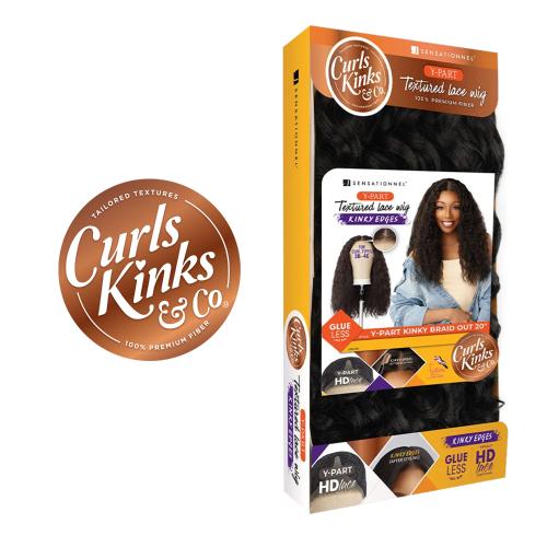 Sensationnel HD Lace Front Wig Curls Kinks N Co Glueless Kinky Edges Y-Part Kinky Braid Out 20