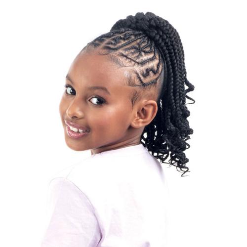 Shake-N-Go Drawstring Ponytail For Kids Box Braid With Curls