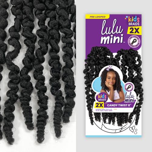 Sensationnel Crochet Braids Lulu Mini Kids 2X Candy Twist 8"