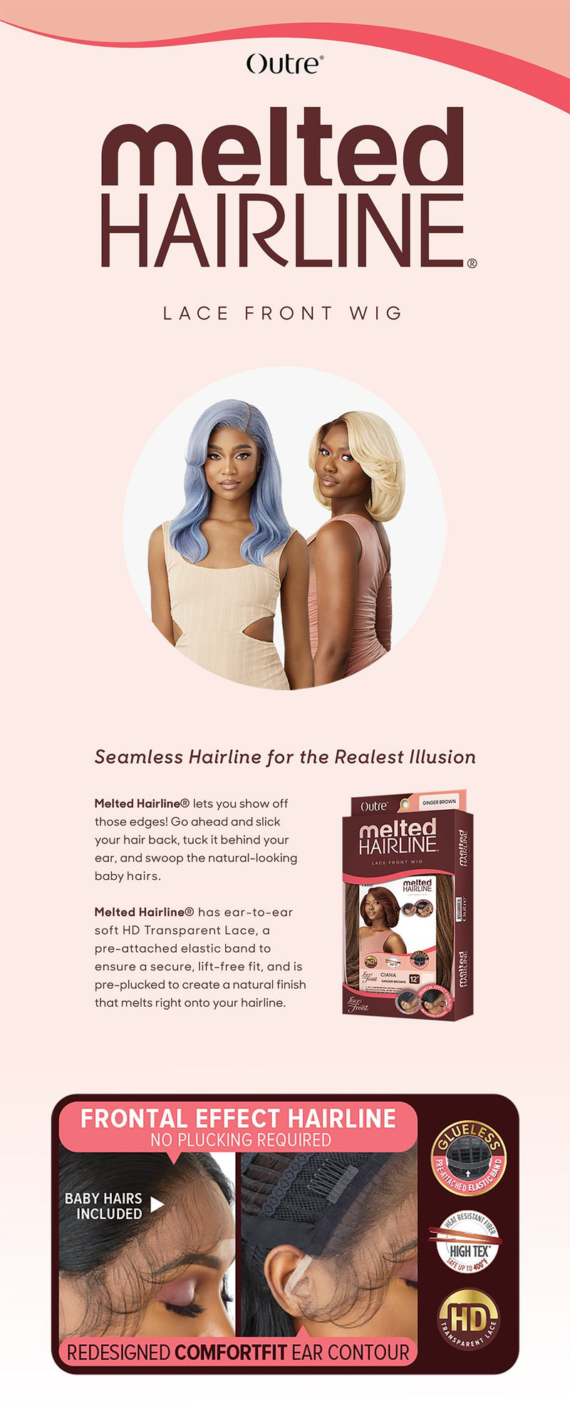 Outre HD Lace Front Wig Melted Hairline Glueless Romala