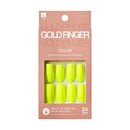 Gold Finger Solid Color Nails Cool About It - 24 piece press-on nail kit with gel glue