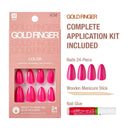 Gold Finger Solid Color Nails Gala - 24 piece press-on nail kit in festive color