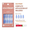 Gold Finger Solid Color Nails Energy - 24 piece vibrant press-on nail kit with gel glue