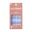 Gold Finger Solid Color Nails Energy - 24 piece vibrant press-on nail kit with gel glue