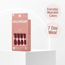 Gold Finger Solid Color Nails Calm - 24 piece minimalist press-on nail kit with gel glue