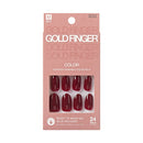 Gold Finger Solid Color Nails Calm - 24 piece minimalist press-on nail kit with gel glue