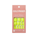 Gold Finger Solid Color Toenails Secrecy - 24 piece full-cover press-on toenail kit with gel glue