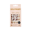 Gold Finger Trendy Wider Fit Toenails Cow Said - 24 piece wider fit press-on toenail kit
