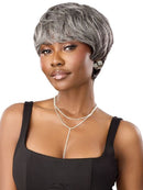 Outre Fab & Fly Gray Glamour Full Cap Human Hair Wig Galina in gray blend colors