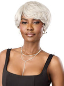 Outre Fab & Fly Gray Glamour Full Cap Human Hair Wig Galina in gray blend colors