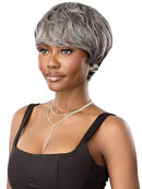 Outre Fab & Fly Gray Glamour Full Cap Human Hair Wig Galina in gray blend colors