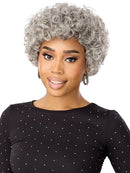 Outre Fab & Fly Gray Glamour Full Cap Human Hair Wig Marini in gray and natural color options