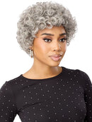 Outre Fab & Fly Gray Glamour Full Cap Human Hair Wig Marini in gray and natural color options
