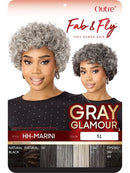 Outre Fab & Fly Gray Glamour Full Cap Human Hair Wig Marini in gray and natural color options