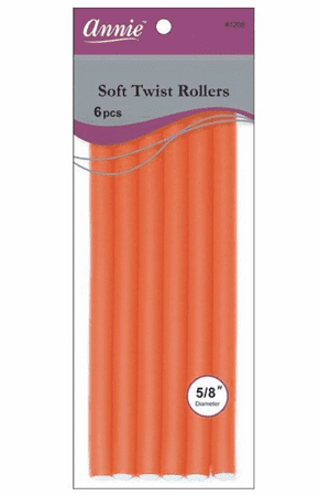 Annie Soft Twist Rollers 10 Inch 6Ct Orange Annie 1208