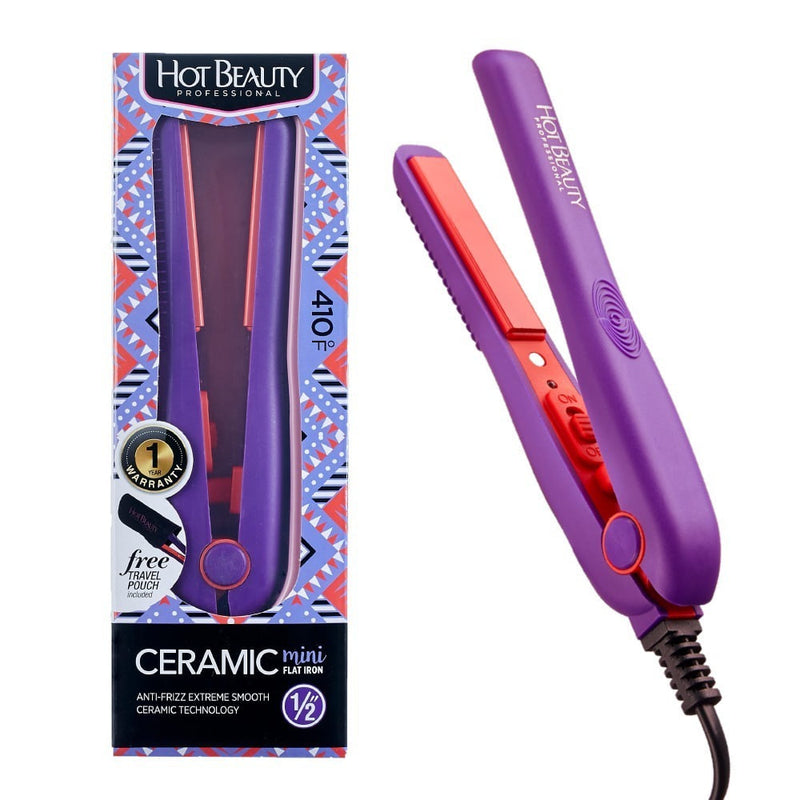 Hot Beauty 1/2" Mini Flat Iron - Violet HFIM050NV