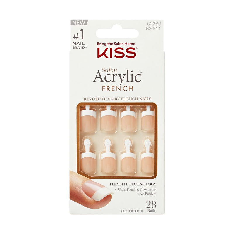 Kiss Salon Acrylic French 28 Nails (KSA11)