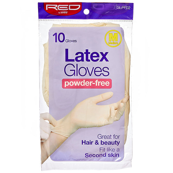 RED Powder-free Latex Gloves M 10CT GLPF02