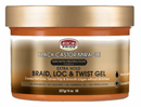 African Pride Black Castor Miracle Extra Hold Braid, Loc & Twist Gel 8oz