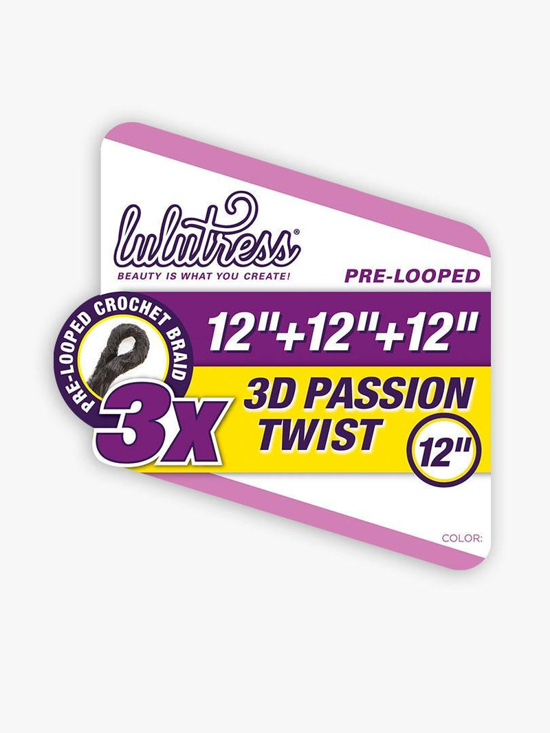 Sensationnel Lulutress Crochet Braid 3X 3D Passion Twist 12"