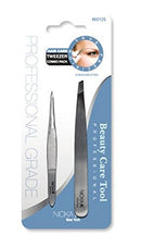 Nicka K Slant+Mini Point Tweezer (Combo)- S.S NI012S