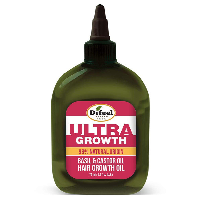 Difeel Ultra Growth 98% Natural Basil and Castor Hair Growth Oil 2.5 ounce