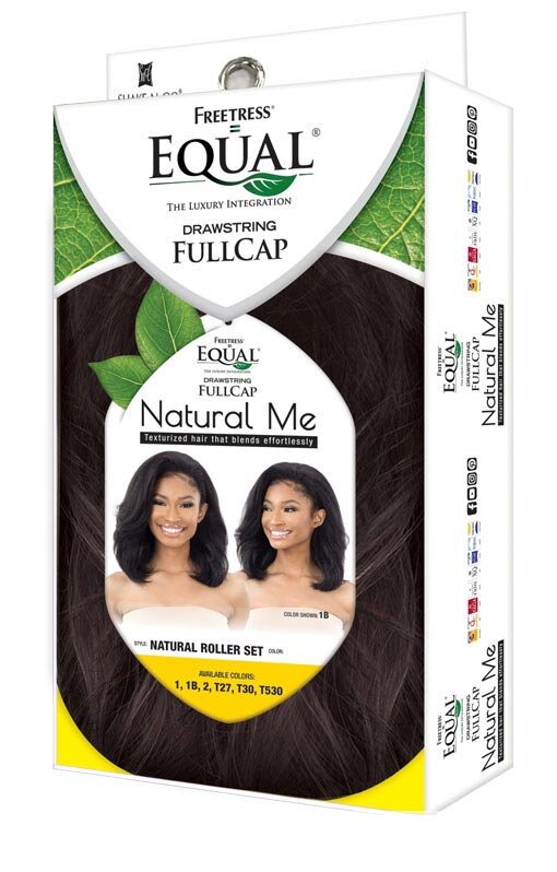 Freetress Equal Drawstring Fullcap Half Wig - Natural Roller Set Natural Me