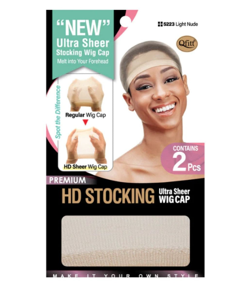 M&M Qfitt HD Stocking Ultra Sheer Wig Cap 2Pcs Light Nude 5223