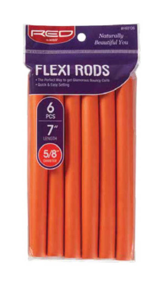 Red Flexi Rods 7" 5/8" 6pcspack Orange HRF06