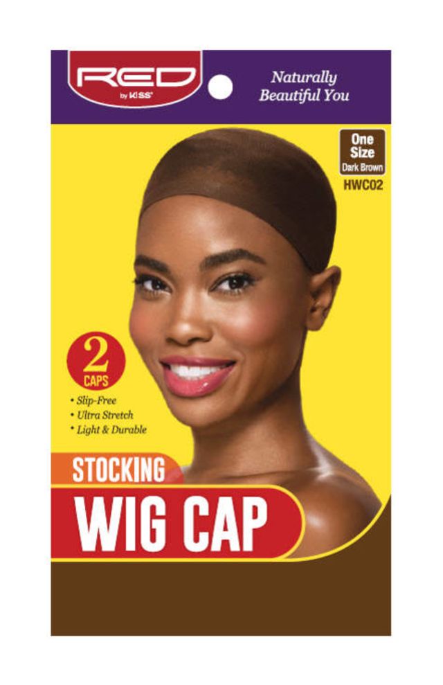 Red by Kiss Stocking Wig Cap 2pcs One Size, Dark Brown HWC02