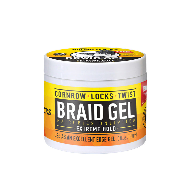 AllDay Locks Braid Gel | Extreme Hold, Smooths & Tames Frizz 5oz