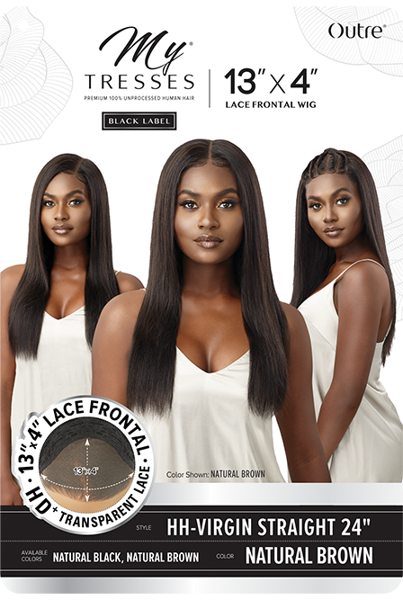 MYTRESSES BLACK-LACE FRONTAL WIG 13X4-HH-VIRGIN STRAIGHT 24"