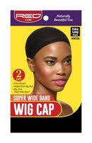 Red by Kiss Stocking Wig Cap 2pcs Super Wide Band, Black HWC05
