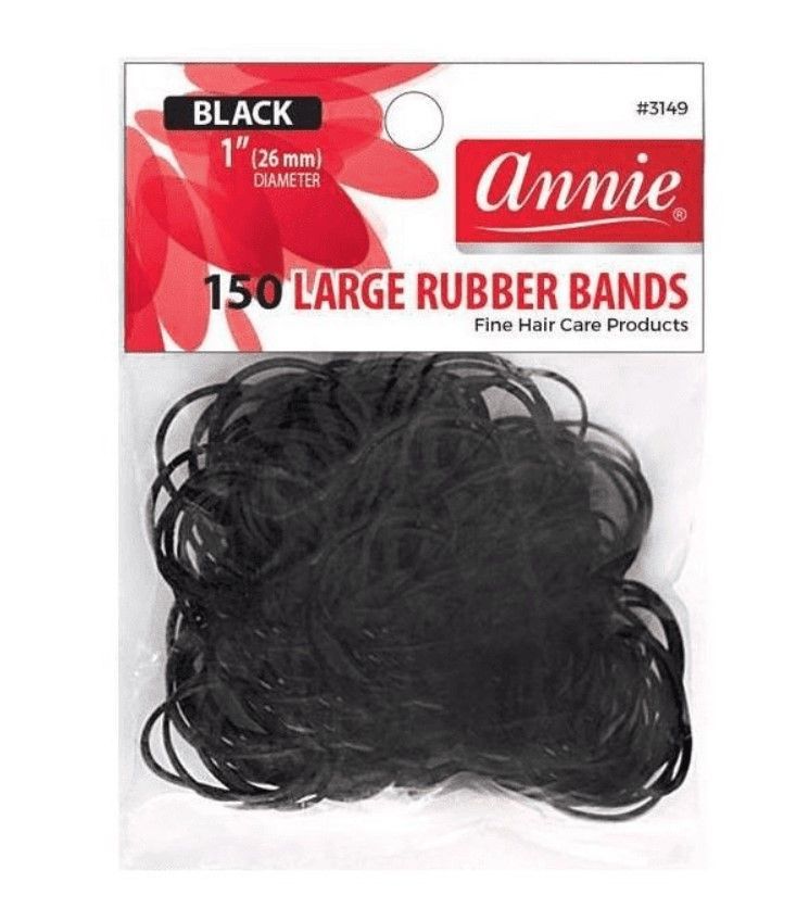 Annie Black 150 Large Rubber Bands 3149