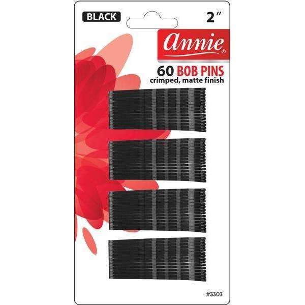 Annie Bob Pins 2" 60Ct Matte Black 3303