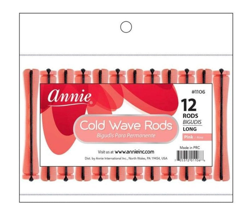 Annie Cold Wave Rods Pink Long 5/16" 12 Count 1106