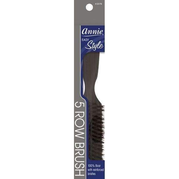 Annie Easy Style Professional 5 Row Brush 100 % Natural Boar Medium Bristle 2078