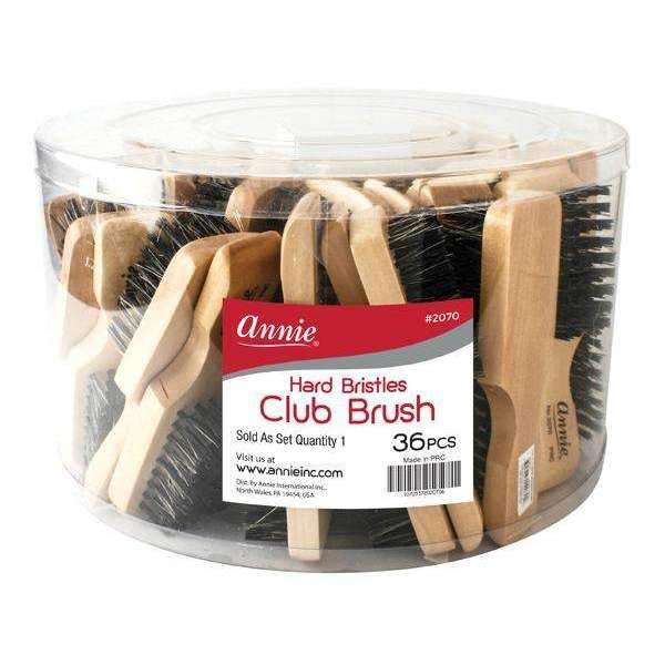 Annie Hard Mini Club Boar & Nylon Bristle Brush 1pc each 2070