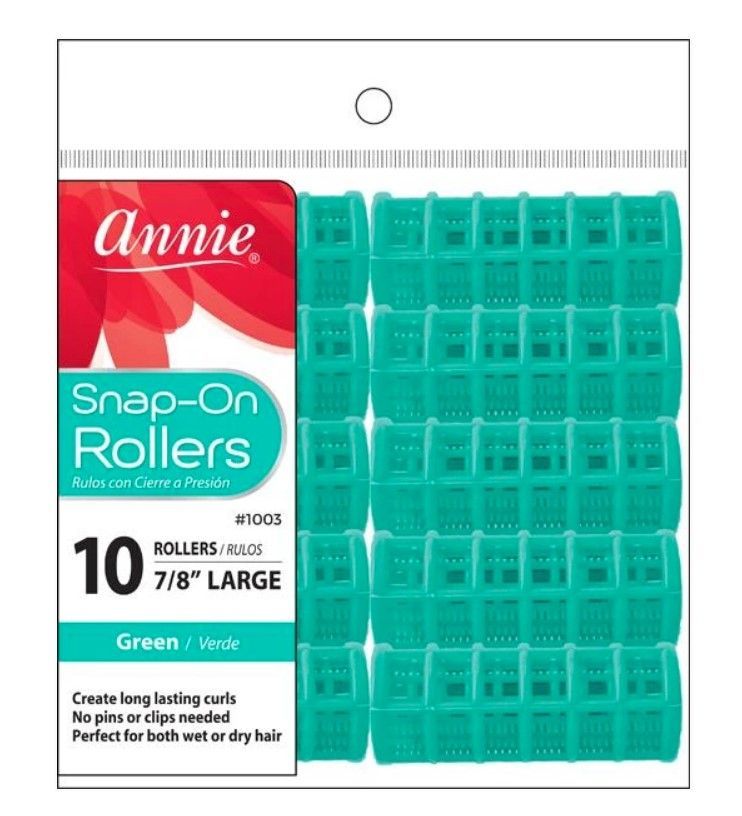 Annie Snap-On Magnetic Rollers Green Large 7/8" 10 Count 1003