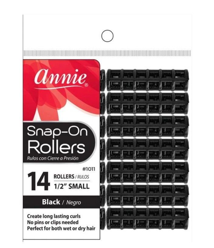 Annie Snap On Rollers Small Black 1/2" 14 Pack 1011