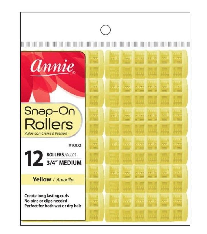Annie Snap-On Magnetic Rollers Yellow Medium 3/4" 12 Count 1002