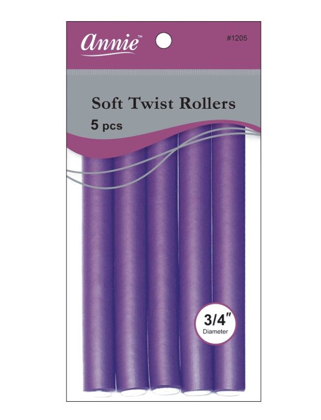 Annie Soft Twist Rollers Purple 3/4" 5 Piece 1205