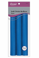 Annie Soft Twist Rollers Blue 1 1/4" 3 piece 1217