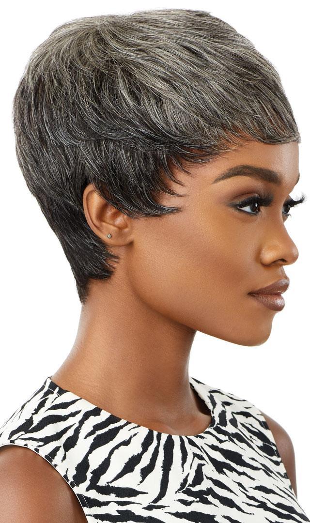 Outre 100% Human Hair Fab & Fly Gray Glamour Full Cap Wig - Eden