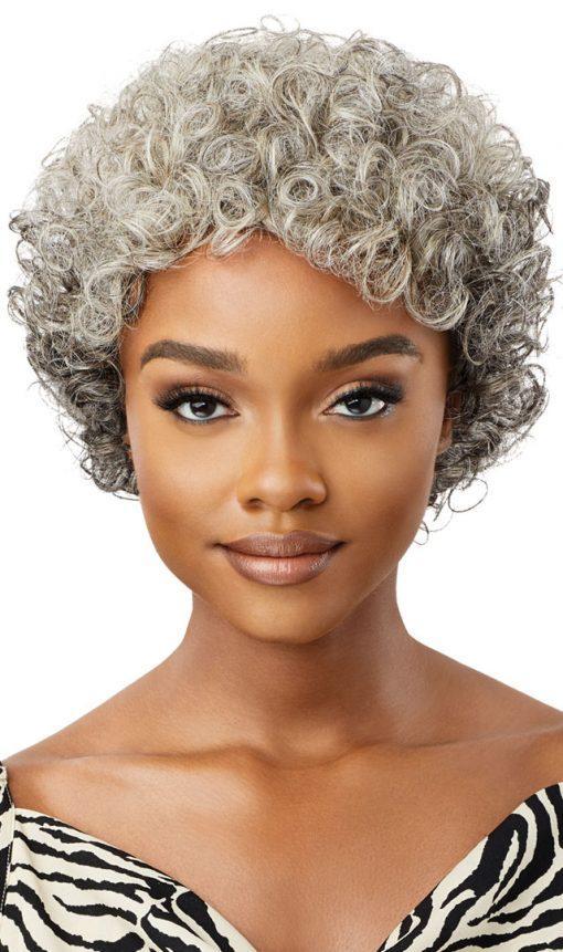 Outre 100% Human Hair Fab & Fly Gray Glamour Full Cap Wig - Veronica