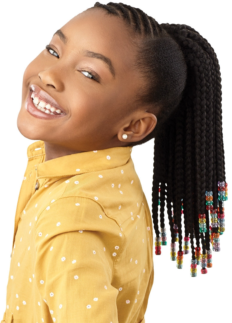 Outre Lil Looks - Drawstring Ponytail - Beaded Box Braids 12"