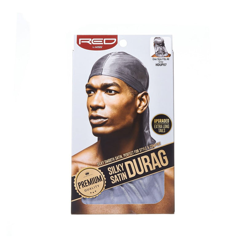 Red By Kiss Premium Quality Silky Satin Durag, Gray Hdup07
