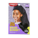 Red Kids Edge Satin Braid Bonnet  Black HJ05