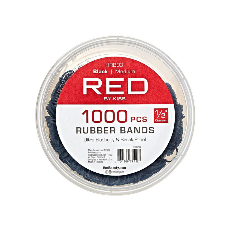 Red By Kiss Rubber Band Medium 1000 PCS HRB03